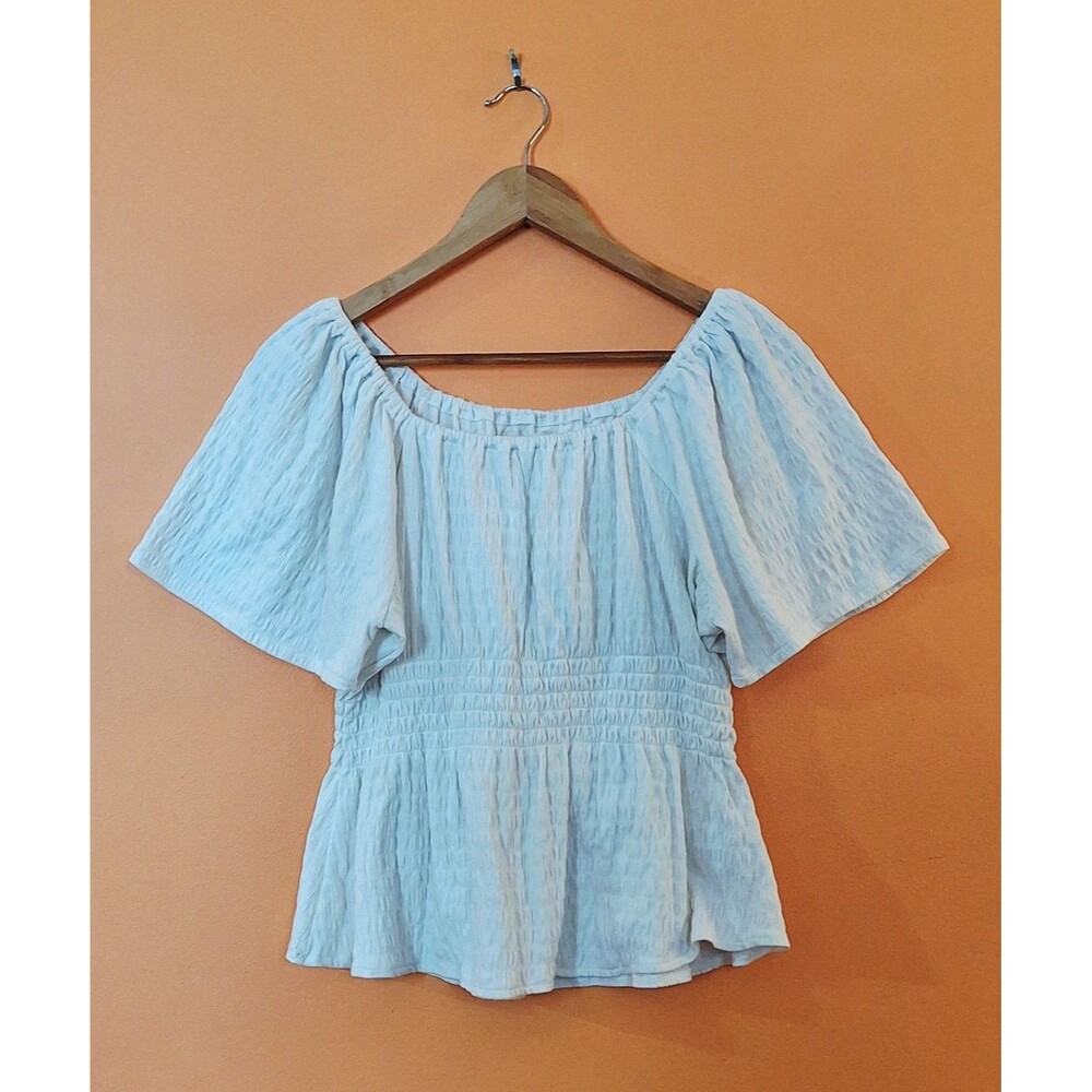 Madewell women's white short sleeve top size large gently worn